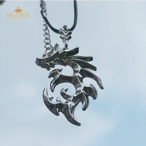 Domineering Fire Dragon Necklace Cool Men Trend Choice Gothic Pendant Handsome Boy Style Friends Gathering Party Rock Hip Hop