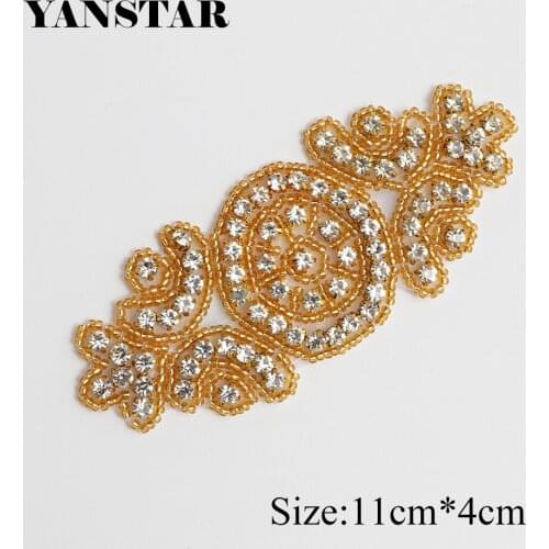 YANSTAR 50pcs Wholesale Wedding Dress Belt Rhinestones Appliques Hand Beaded Belt For Bridal Dress Accessories YS970