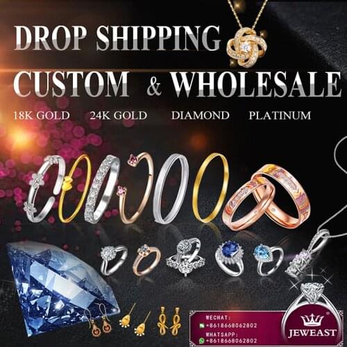 Custom Fine Jewelry 18K 24K Gold Au750 Au999 Design Diamond Gemstone Upscale Wholesale Factory Personalized Customization