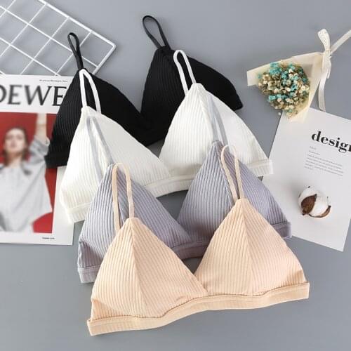 Soft Bralette Deep V Seamless Bras For Women Thin Strap Wireless Push Up Bra Comfort Underwear Ladies Sexy Lingerie