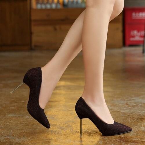 High heels womens autumn 11CM 2020 new womens shoes Korean version of small incense shoes professional catwalk banquet SIZE 44