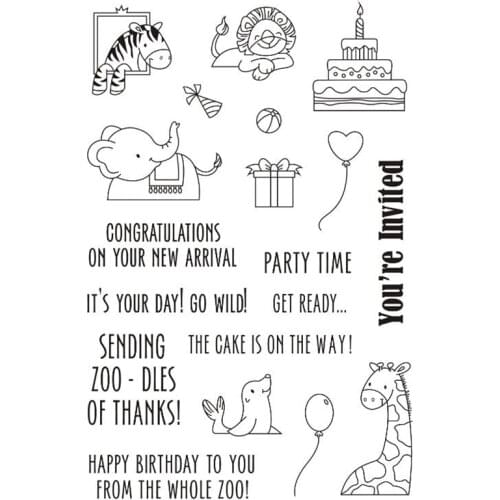Fun animal zoo clear stamps for card making supplies birthday party card diy stamps
