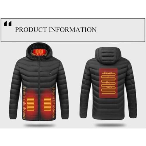 Winter Thermostatic Thermal Warmer Jacket Outdoor Four Zone Smart Charging Heated Vest Jackets USB Electric Heating Hooded Vest