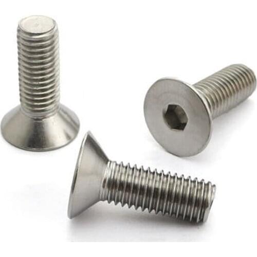 1pcs M16 Allen countersunk head screws hexagon socket flat headel screw mechanical bolts stainless steel bolt 30mm-100mm length