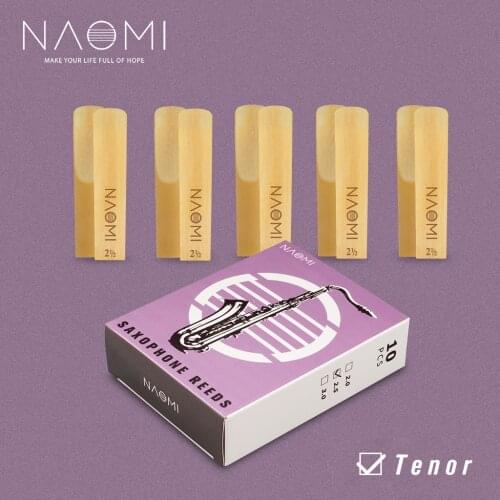 NAOMI 10pcs/1pack Tenor Saxophone Reeds Strength 2.5 NS-08 Clear Sound And Unfiled For Powerful Tone