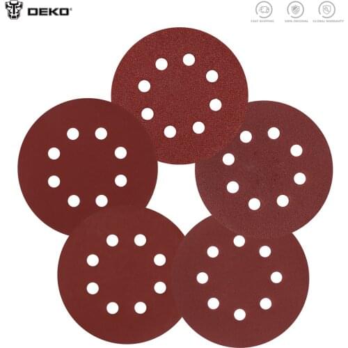 15pcs 125mm Sandpaper Round Shape Sanding Discs Hook Loop Sanding Paper Buffing Sheet Sandpaper 8 Hole Sander Polishing Pad
