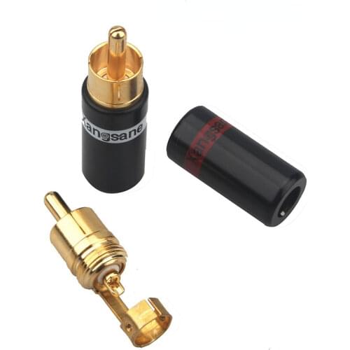 20pcs/ 50pcs / 100pcs RCA welding gold-plated plug male plug hifi lotus plug AV audio plug