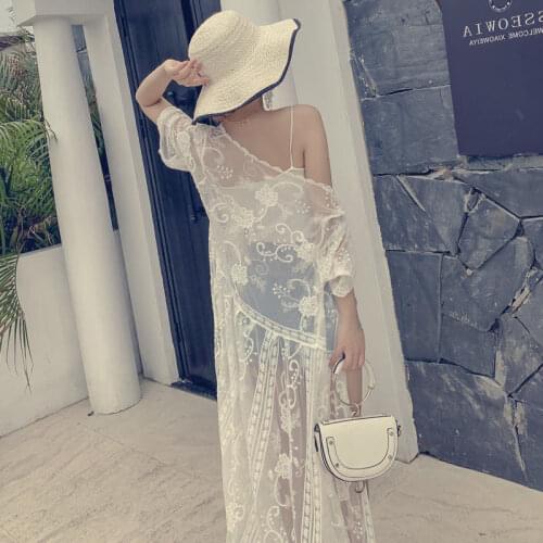2021 Retro Printed Half Sleeve Chiffon Cardigan Kimono Boho Fringed Tassels Bikini Cover Up Ankle Length Cape Beach Swimsuit