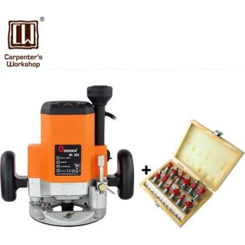 2200w Woodworking Engraving Machine with 12 Pcs Popular Router Bits