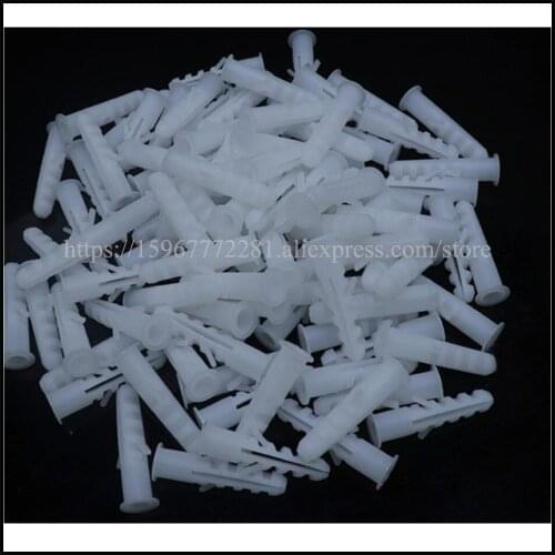 500PCS expand plug EN-08 Screw 5*40mm PE roundness Plastic expansion pipe rubber plug plastic pipe nylon column expansion screw