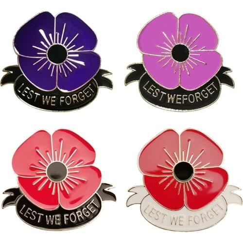 4Style Poppy Brooches For Women Vintage Enamel Pins Backpacks Hat Bag Accessories Jewelry Gift Scarf Buckle