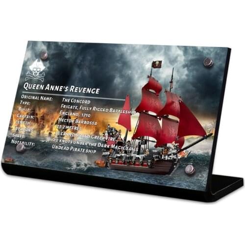 Display Acrylic Stand Brand for Queen Annes Revenge 4195 Toys Building Blocks Set