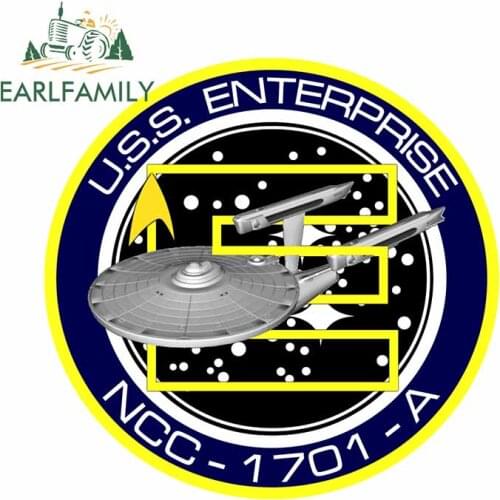EARLFAMILY 13cm x 12.2cm for Star Trek Starship Enterprise Funny JDM Car Stickers Graffiti Sticker Personality Creative Decal