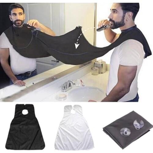 Mens Shaving Apron Beard Collector Easy Bathroom Care Tool Clean Hair Adult Bibs Shaver Holder Organizer Gift for Man