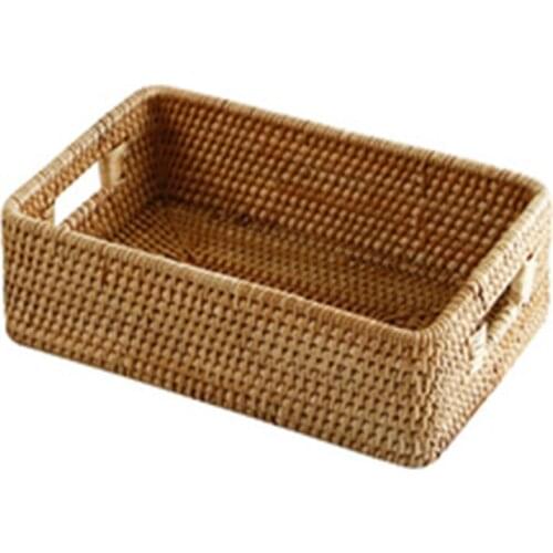 Storage basket DIY Manual Rattan primary color simple portable Miscellaneous food tea practical home kitchen Household items