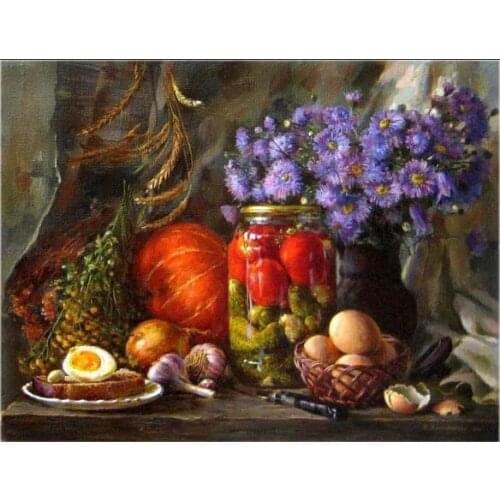 Fruit Needlework for Embroidery DIY High Quality - Counted Cross Stitch Kit 14 ct Unprinted Oil Painting DIY Handmade Home Decor