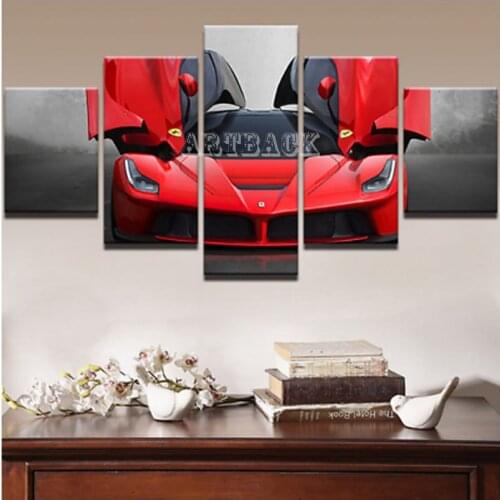 New fashion 5 spell diamond painting red sports car icon living room decoration full square rhinestone 3D diamond embroidery