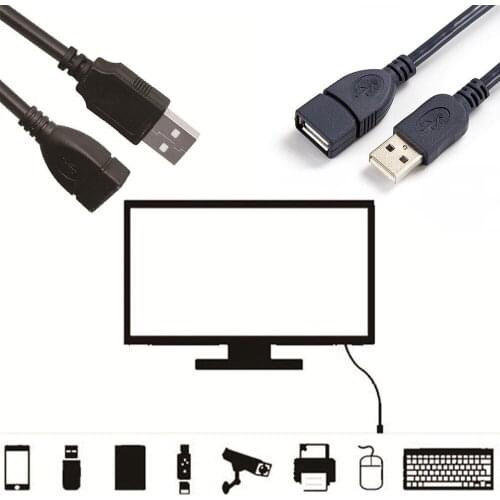 50pcs wholesale bundle 1m USB 2.0 A MALE to A FEMALE Data Sync Extender Extension Cable Cord Adapter