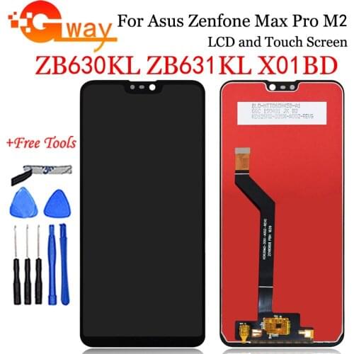 100% Tested 6.3" For Asus Zenfone Max Pro ( M2 ) ZB630KL/ZB631KL X01BD LCD DIsplay + Touch Screen Digitizer Assembly+Free Tools