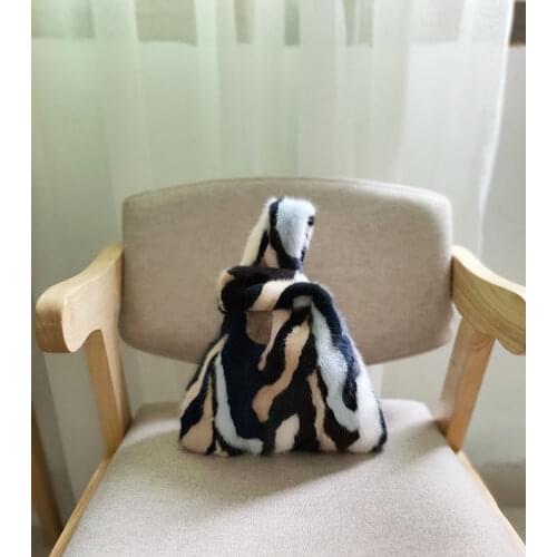 Autumn And Winter New Mink Plush Warm Hand Fur Bag Womens Handbag Vest Bag Winter Hairy Hand Bag