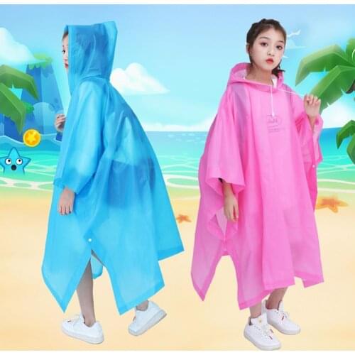 Portable Universal Fashion Elastic Kids Raincoat Eco-Friendly Rain Coat Long Sleeve for Kids
