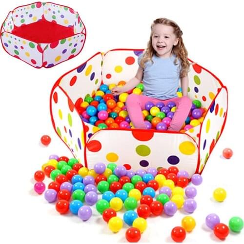 Folding Indoor Ocean Ball Pool Cartoon Baby Playpen For Baby Pool Hexagon Kids Safety Barrier Game House Ball Pit For Kids
