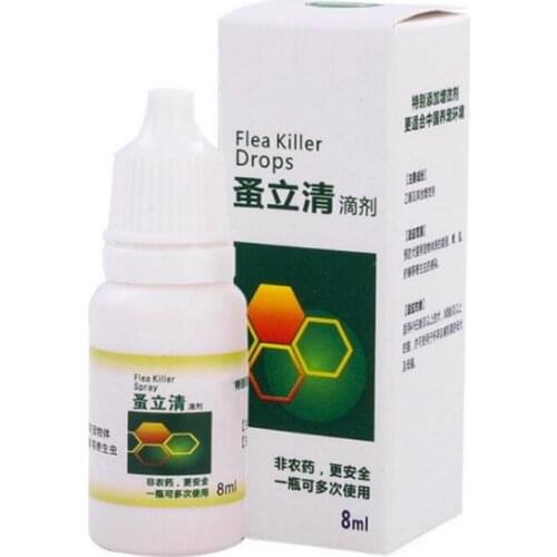 8ml Pet Dog Cat Flea Tick Killer Anti-flea Insecticide Spray Lice Insect Remover Liquid