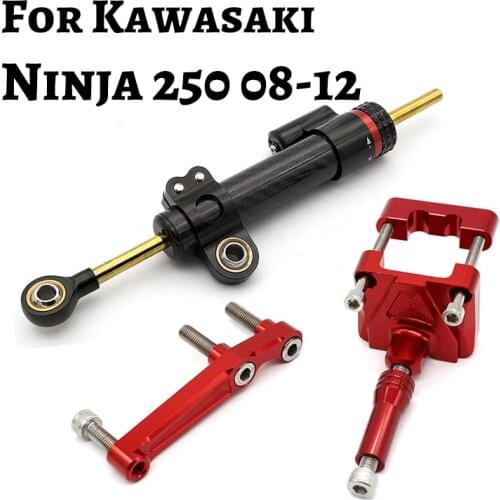 Fiber Carbon Steering Damper Stabilizer Motorcycle For Kawasaki NINJA 250R EX250 Ninja250 Dampers Mount Bracket Support Kit