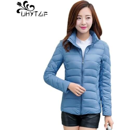 UHYTGF Parka Womens Winter Coats Women Cotton Jacket 3XL Plus size Fashion Warm Winter Parkas Female Down cotton Overcoat X469