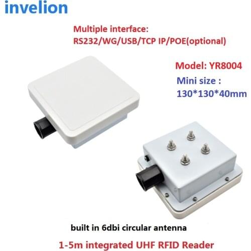 Outdoor rfid access control rs232/Wiegand 26 uhf card reader 1-5m read range mini size easy installation