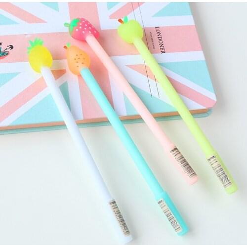 Z312 Cute fruit pie neutral pen Korean creative fruit styling for writing signature Black pen Exquisite office syudent supplies