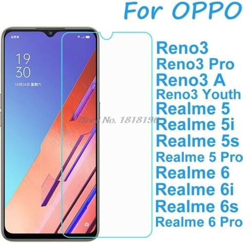 Tempered Glass For OPPO Realme 5 5i 5s 6 6i 6s Pro Screen Protective Film Reno 3 A Pro 5G Vitality Phone Front Glass Cover Etui