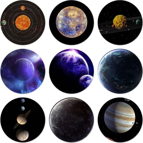 Mercury Sun eight planets Solar System Icons Pins Badge Decoration Brooches Metal Badges For Clothes Backpack Decoration 58mm