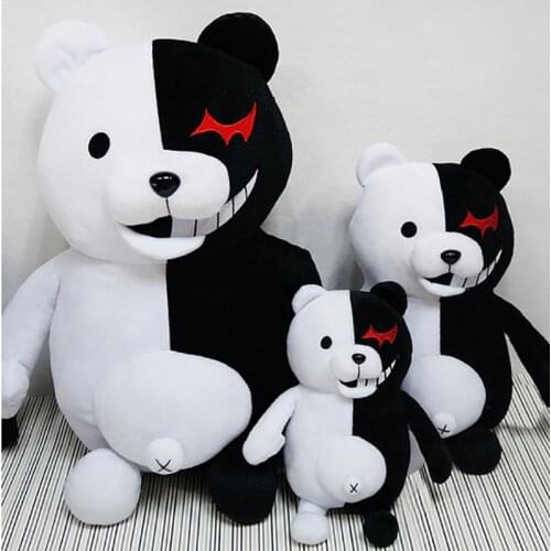 1pcs Super Danganronpa Monokuma Black White Bear Plush Toy Stuffed Dangan Ronpa Animal Dolls Birthday Gift for Children Costume
