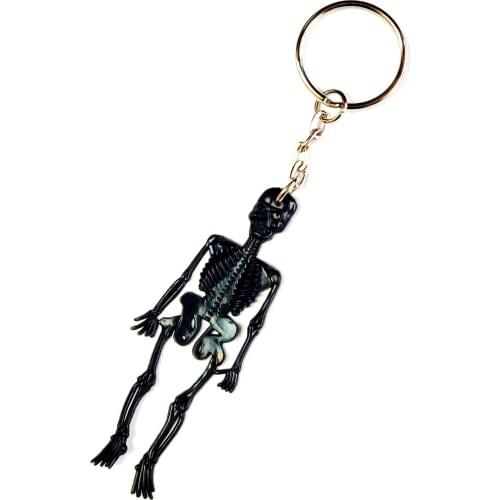 12 pc Key Ring Black Skeleton Skull Halloween Party Favor Vintage Novelty Gift Loot Horror Fun Pirate Dress up Pretend Souvenir