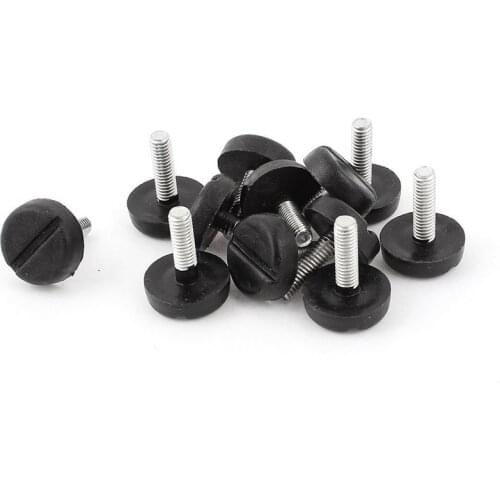 Antislip Adjustable Furniture Levelling Feet M6 x 20mm Thread 12 pcs