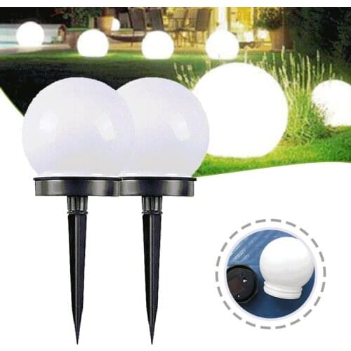 2pcs Solar Garden Lamp LED Lawn Light Round Ball Waterproof IP65 Ornament Park Residential Walkway Villa Patio Lighting XR-Hot