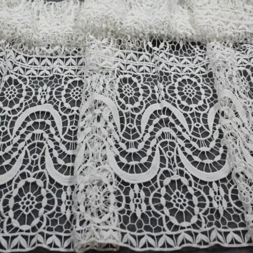 2yards High-end African Water Soluble Milk Silk Lace White Heavy Embroidery Hollow Dress Clothing French Guipure Lace Fabric