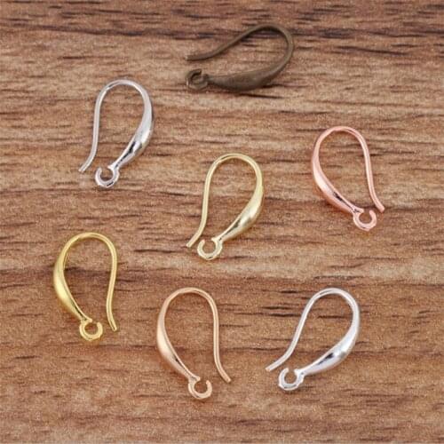 20pcs 8x15mm Earring Hooks Brass French Earring Hooks Wire Settings Base Settings for DIY Earrings Ear Jewelry Findings