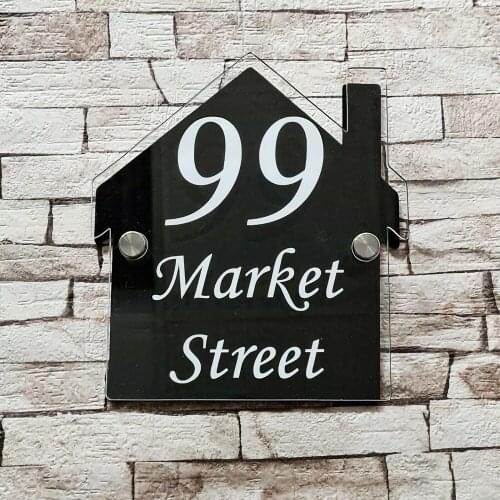 Modern House Acrylic Sign Door Number Address Sign House Number Plaque