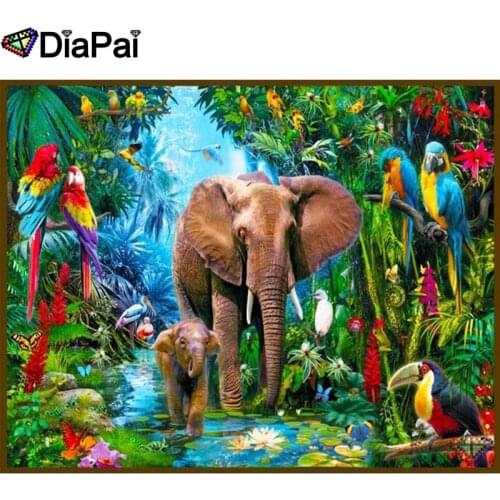 DIAPAI 5D DIY Diamond Painting 100% Full Square/Round Drill "Animal family" Diamond Embroidery Cross Stitch 3D Decor A22821