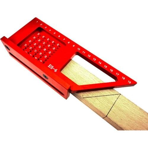 Aluminum Woodworking Scribe Mark Line Gauge T-Type Ruler Square Layout Miter 90 Degree Gauge Measuring Gauging Carpenter Tools