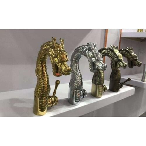 Free ship gold /Chrome/Antique brass /Antique bronze solid brass Bathroom lavatory Sink dragon Faucet Single hole Luxury tap