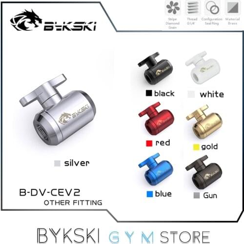 Bykski Thumb Switch Water Valve Fitting, Hand-Tighten Water Stop Release Control Connector G1/4 Male Thread, 6 Colors, B-DV-CEV2