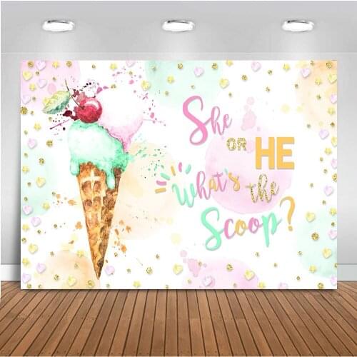 Ice Cream Gender Reveal backdrop for Party Decoration Supplies High Quality Supplies Photography Background Dessert Table Props