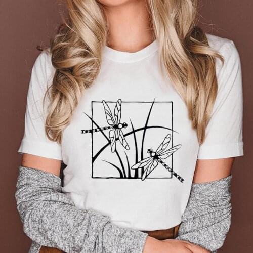 Women Clothing Dragonfly New 90s Short Sleeve Fashion Graphic Female Tops Cartoon Lady Clothes Tees Tshirt Print T-Shirt