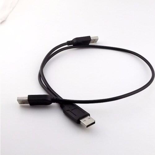1pc USB 2.0 A Y Splitter Cable 1 Male to 2 Male External Mobile Hard Disk Power Data