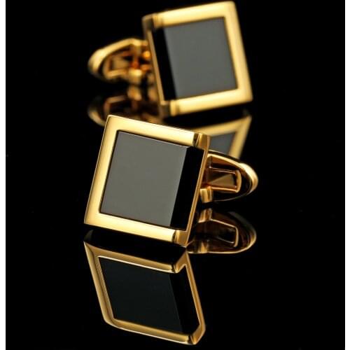 KFLK 2021 popular men square buttons on your shirt sleeve cuff links golden man wedding present transfer gift cufflinks