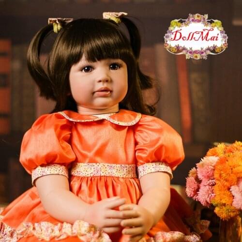 24 Inch bebe Reborn Dolls 60 cm Silicone Soft Realistic Princess Girl Baby Doll For Sale alive toddler Kid Birthday Xmas Gifts