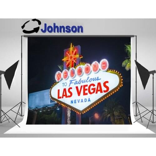 Las Vegas Party Sign Night scene theme background Vinyl cloth High quality Computer print wall photo backdrop